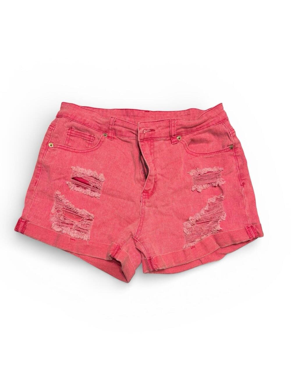 Women’s Hot Pink Distressed Denim Shorts Sz Large